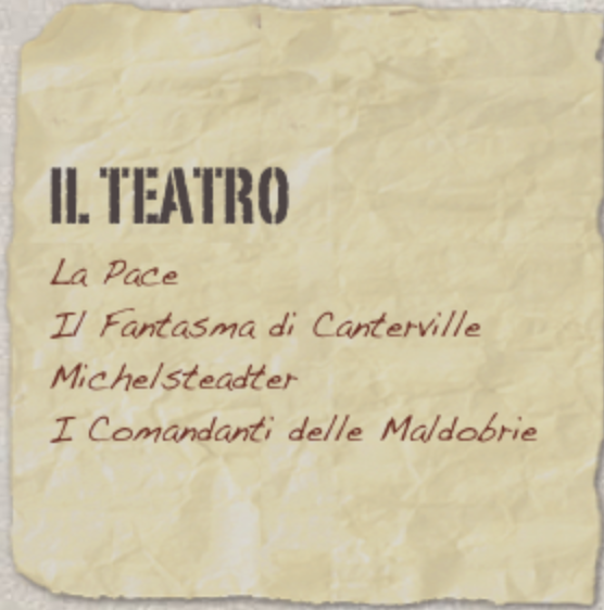 Foglio con la scritta Il Teatro