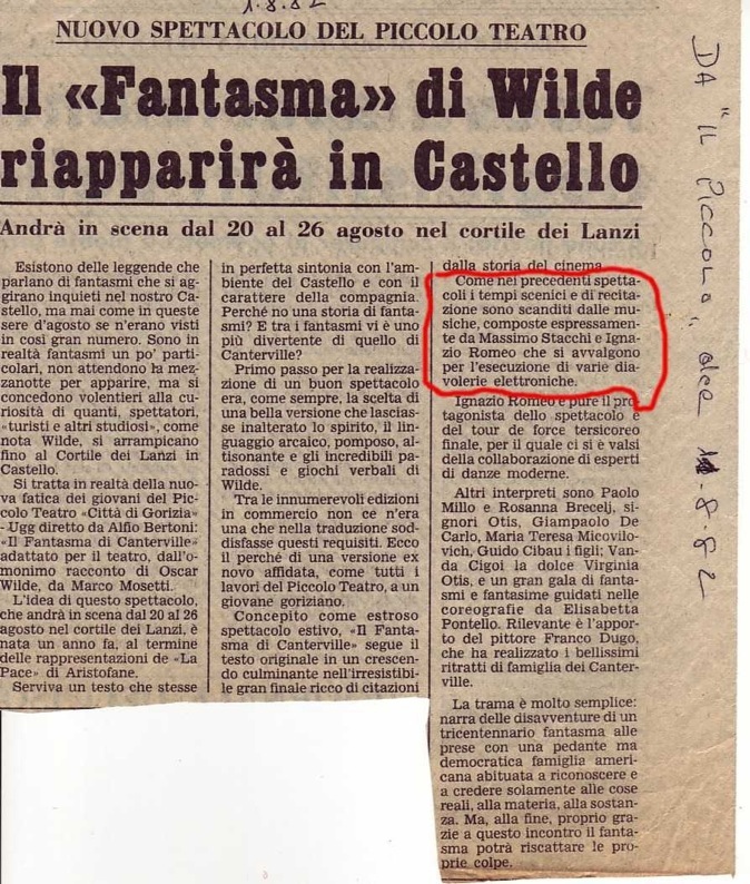 Articolo su Il Piccolo del 1 agosto 1982