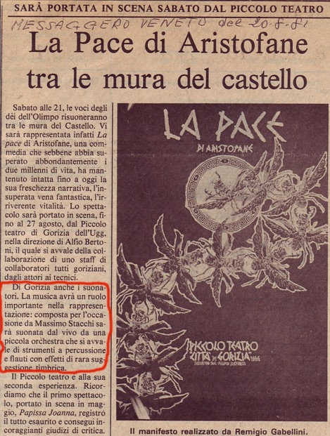 Articolo su Il Messaggero Veneto del 20 agosto 1981